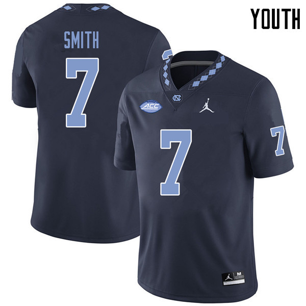 Jordan Brand Youth #7 Jonathan Smith North Carolina Tar Heels College Football Jerseys Sale-Navy
